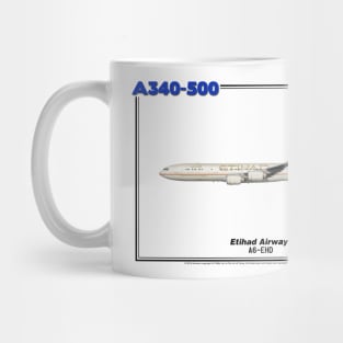 Airbus A340-500 - Etihad Airways (Art Print) Mug